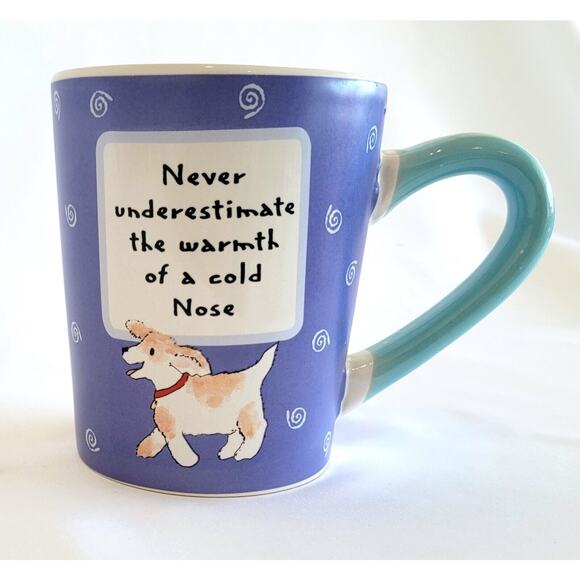Enjoy Life Purple Dog Coffee Mug "Never underestimate the warmth of a cold nose" - Picture 1 of 8